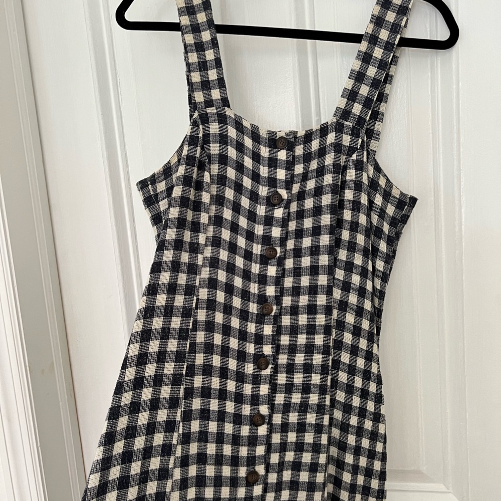 Rita Row Stefan Navy Gingham Button Front Sleevel… - image 4